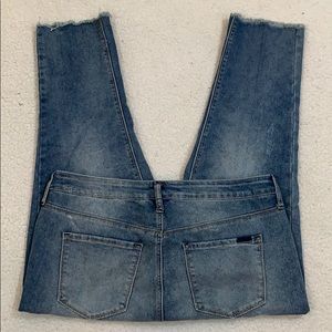 Seven7 Fringe Hem Distressed Crop Jeans  Size 16 W